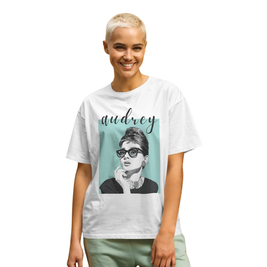 Audrey Hepburn Unisex Organic White Tshirt